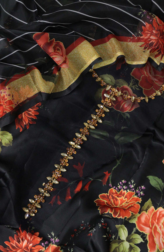 Silky Apparels Unstitched Digital Printed and Embroidered Collection - LU Silk 07