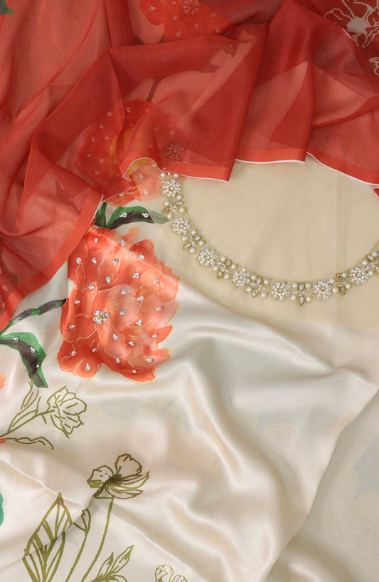 Silky Apparels Unstitched Digital Printed and Embroidered Collection - LU Silk 09