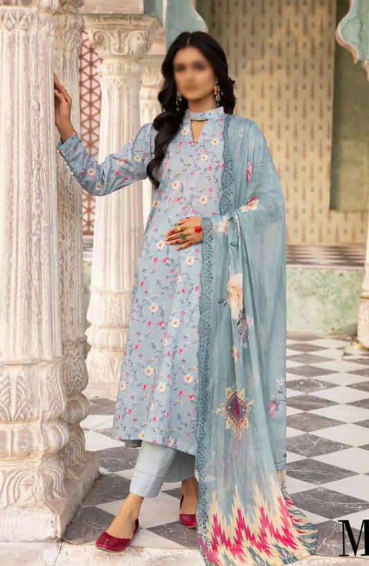 Mahoor Printed and Embroidered Lawn Collection 2024 - M-405