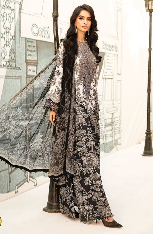 Maria b Embroidered Lawn Unstitched 3 Piece Suit - D-08 B - MB25MPEE - Summer Collection