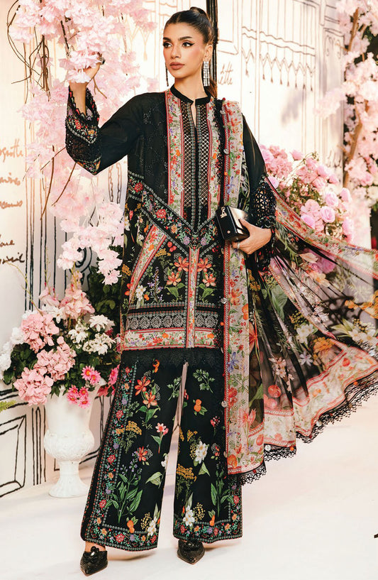 Maria b Embroidered Lawn Unstitched 3 Piece Suit - D-10 B - MB25MPEE - Summer Collection