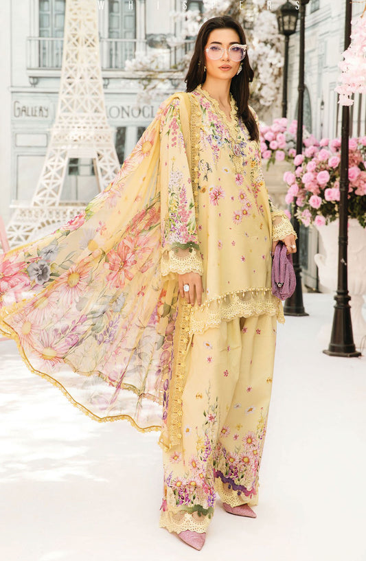 Maria b Embroidered Lawn Unstitched 3 Piece Suit - D-03 A - MB25MPEE - Summer Collection