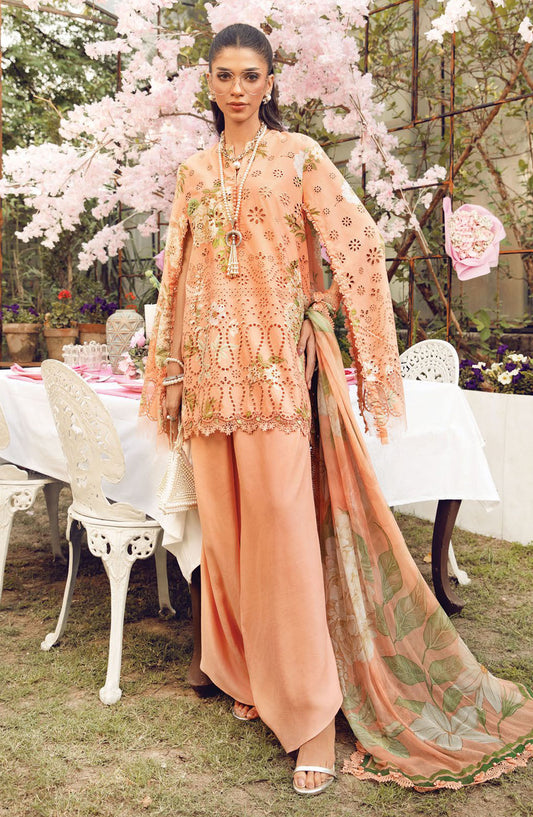 Maria b Embroidered Lawn Unstitched 3 Piece Suit - D-02 A - MB25MPEE - Summer Collection