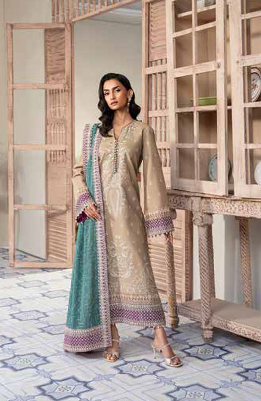 Maryum n Maria Embroidered Lawn Unstitched 3 Piece Suit - MS50113 ASHA - MNM25HLL - Beige - summer Collection