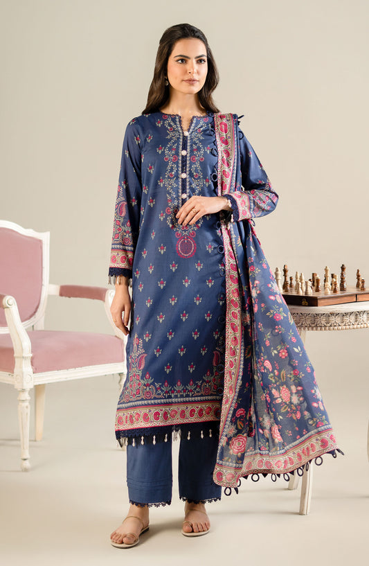 Mausummery Printed Lawn Unstitched 3 Piece Suit - Iris - MUS25SUL - Blue - Summer Collection