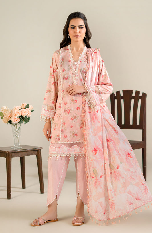 Mausummery Printed Lawn Unstitched 3 Piece Suit - Gladiolus - MUS25SUL - Pink - Summer Collection