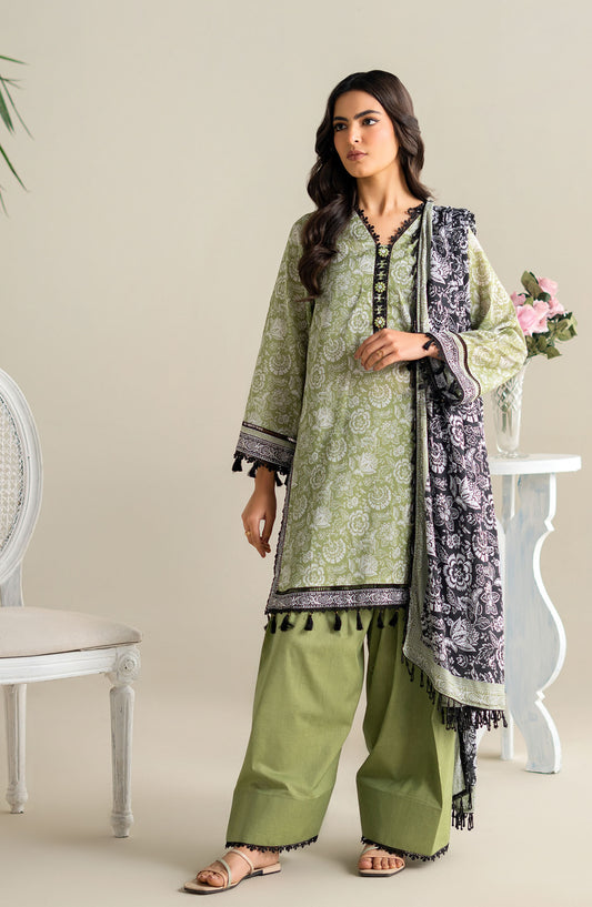 Mausummery Printed Lawn Unstitched 3 Piece Suit - Jade - MUS25SUL - Green - Summer Collection