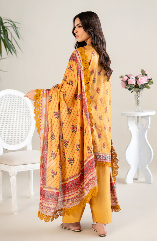 Mausummery Printed Lawn Unstitched 3 Piece Suit - Marigold - MUS25SUL - Mustard - Summer Collection