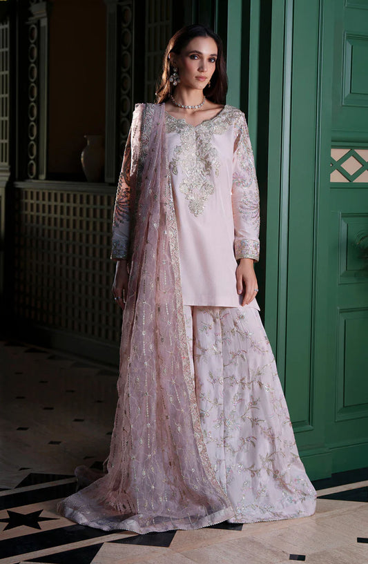 Mehak Yaqoob Embroidered Silk Stitched 3 Piece Suit - Maya - MY25MRV2 - Peach - Formal Collection