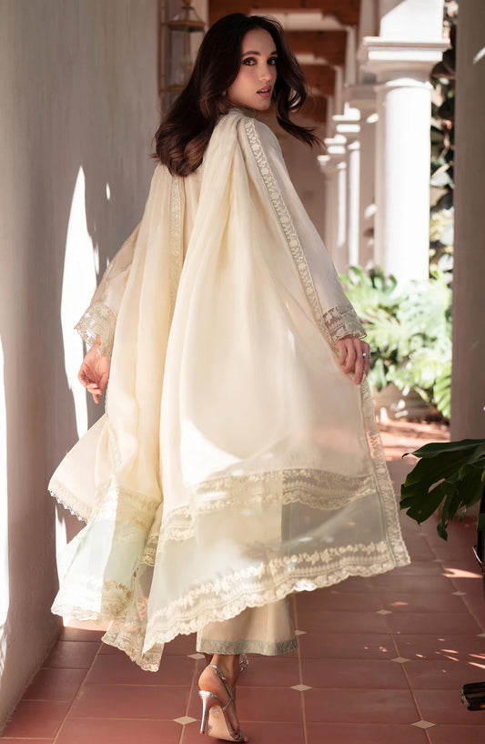 Mehak Yaqoob Embroidered Silk Stitched 3 Piece Suit - Luna - MY25MRV2 - Beige - Formal Collection