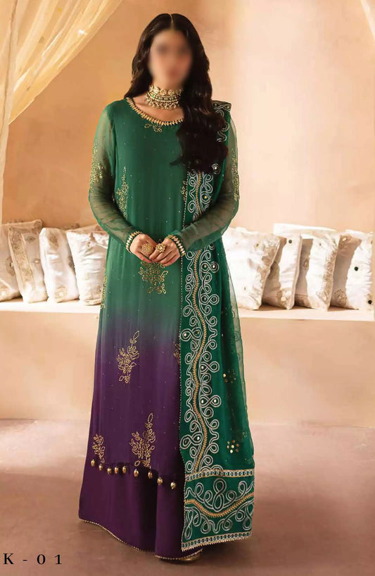 Nureh Mukeshkari Embroidered Mukesh Chiffon Collection - MK-01