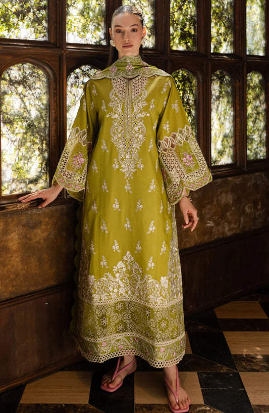 Ruhi by Marjjan Embroidered Lawn Unstitched 3 Piece Suit - MLL-04 B - MJ25RU - Green - Summer Collection