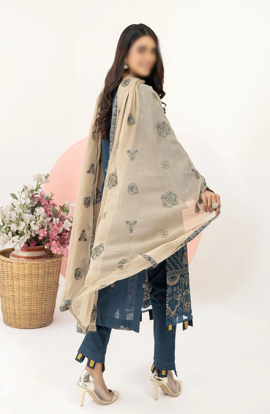 Embroidered Lawn Collection with Emb Chiffon Dupatta by Marjjan - MNC 91 C