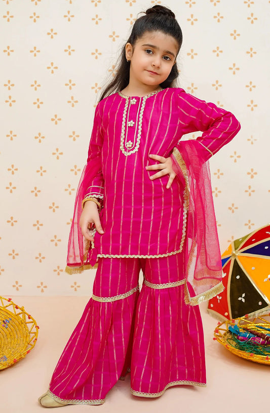 Modest Embroidered Cotton Lawn Stitched 3 Piece Suit - 9540-Pnk - MOD25EKA - Pink - Festive Collection
