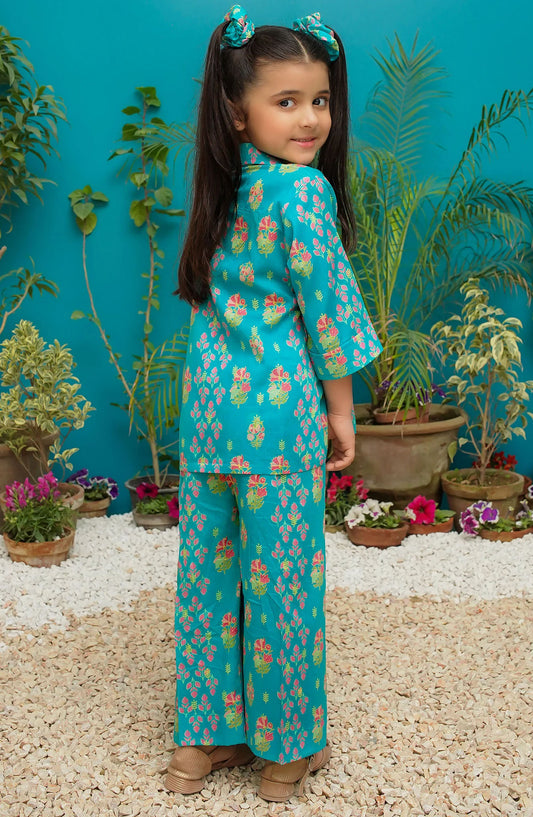 Modest Casual Lawn Stitched 2 Piece Suit - 9260-CGrn - MOD252PC - Blue - Casual Collection