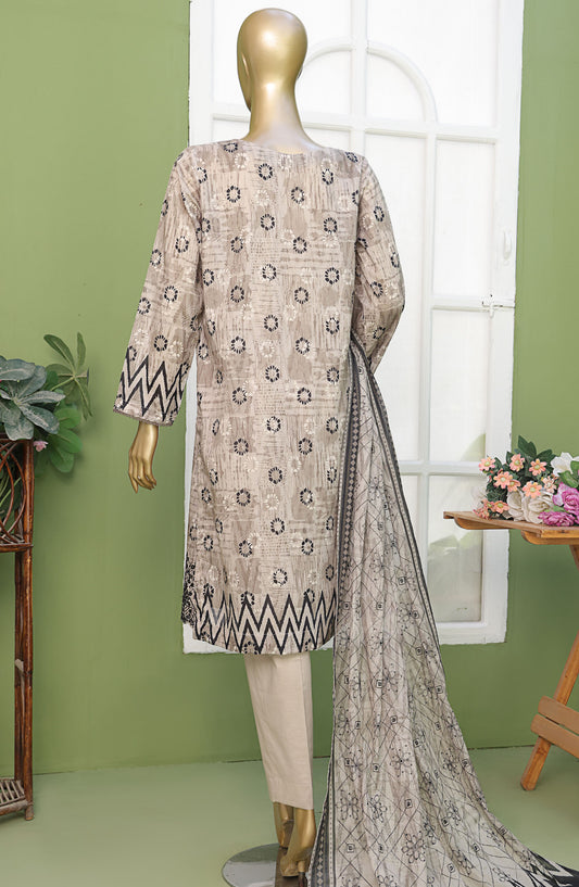 Elite by HZ Textile Embroidered Lawn Unstitched 3 Piece Suit - EC-211 - HZ25EELC - Off White - Summer Collection