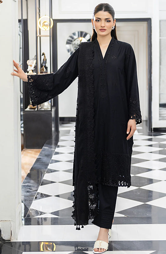 Komal by Lakhany Embroidered Lawn Unstitched 3 Piece Suit - LG-UB-0163 - LKN25KMC - Black - Summer Collection