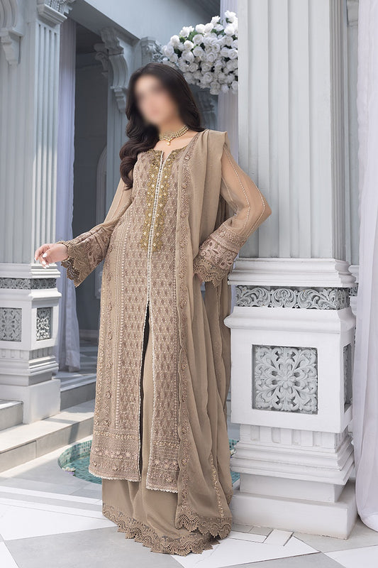 Merakish Unstitched Luxury Formal Collection 2023 - Moss Brown