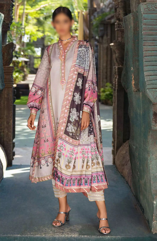 Mushq Nirvana Unstitched Silk Edit 2024 - MPS 03 Pewter