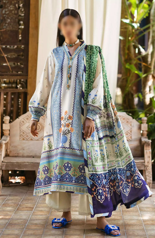 Mushq Nirvana Unstitched Silk Edit 2024 - MPS 05 Azure
