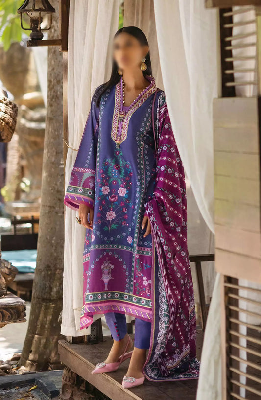 Mushq Nirvana Unstitched Silk Edit 2024 - MPS 07 Indigo