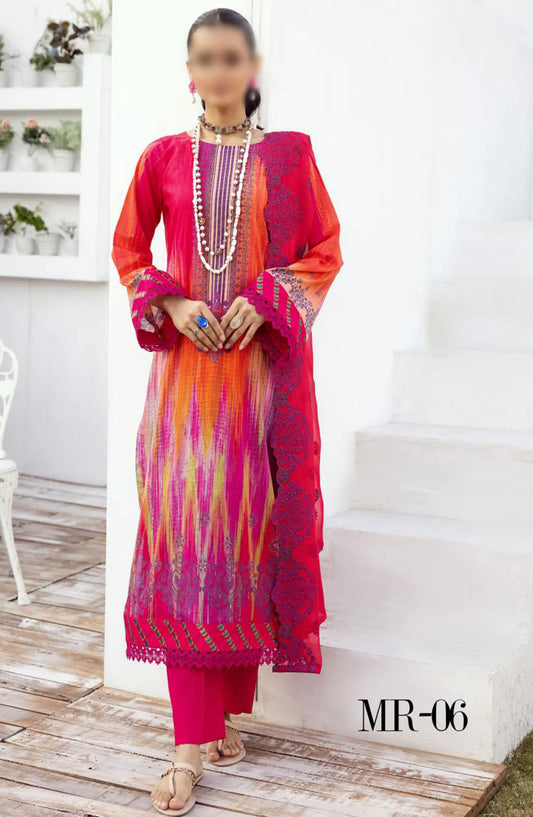 NUR Milan Rut Embroidered and Printed Lawn Collection 2024 - MR 06