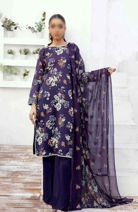 NUR Milan Rut Embroidered and Printed Lawn Collection 2024 - MR 07
