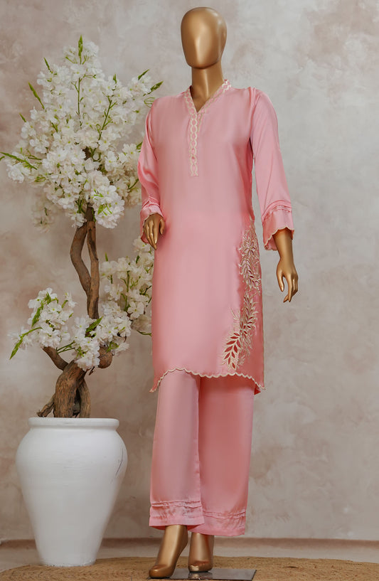 Marlene by Amna Khadija Embroidered Silk Stitched 2 Piece Suit - MSS-13 - AM25MRSD2 -L- Pink - Festive Collection