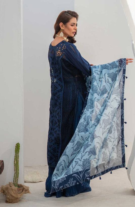 Mavi Embroidered Lawn Unstitched 3 Piece - MV-001 BLISS - MV25LL - Blue - Summer Collection