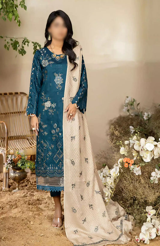 Marjjan Dyed Silk Viscose Embroidered Collection - MV-262 (ZINC)