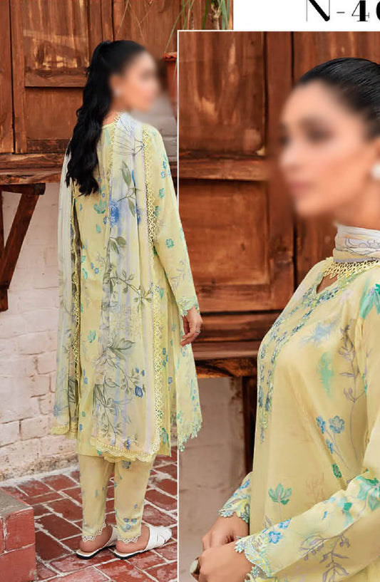 Ramsha Rangrez Luxury Lawn Collection Vol 04 2024 - N 407