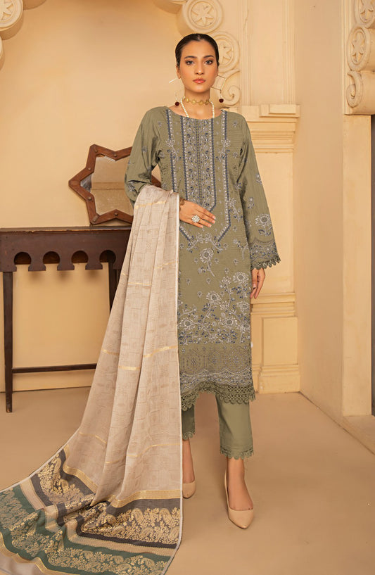 Naqsh Embroidered Lawn Unstitched 3 Piece Suit - D-06 - ALK25NQ - Grey - Summer Collection