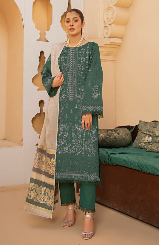 Naqsh Embroidered Lawn Unstitched 3 Piece Suit - D-02 - ALK25NQ - Green - Summer Collection