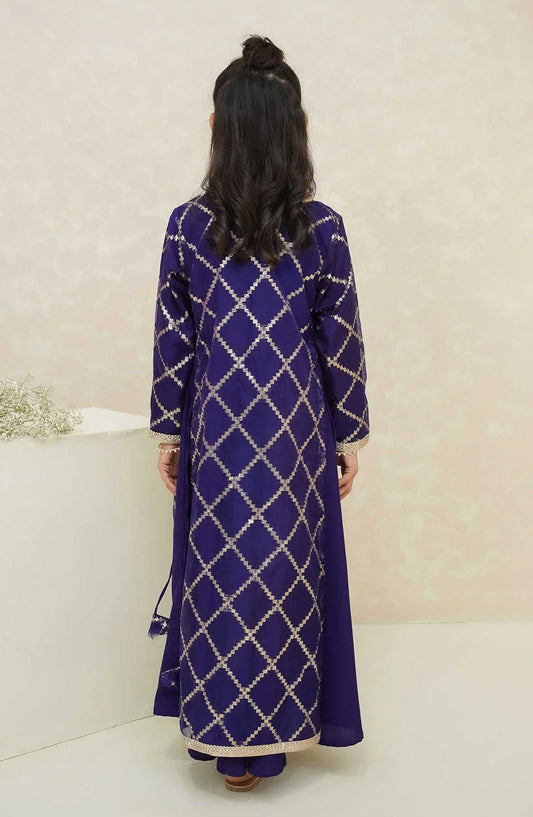 Modest Embroidered Organza Stitched 3 Piece - Neel - MD25F - Festive Collection