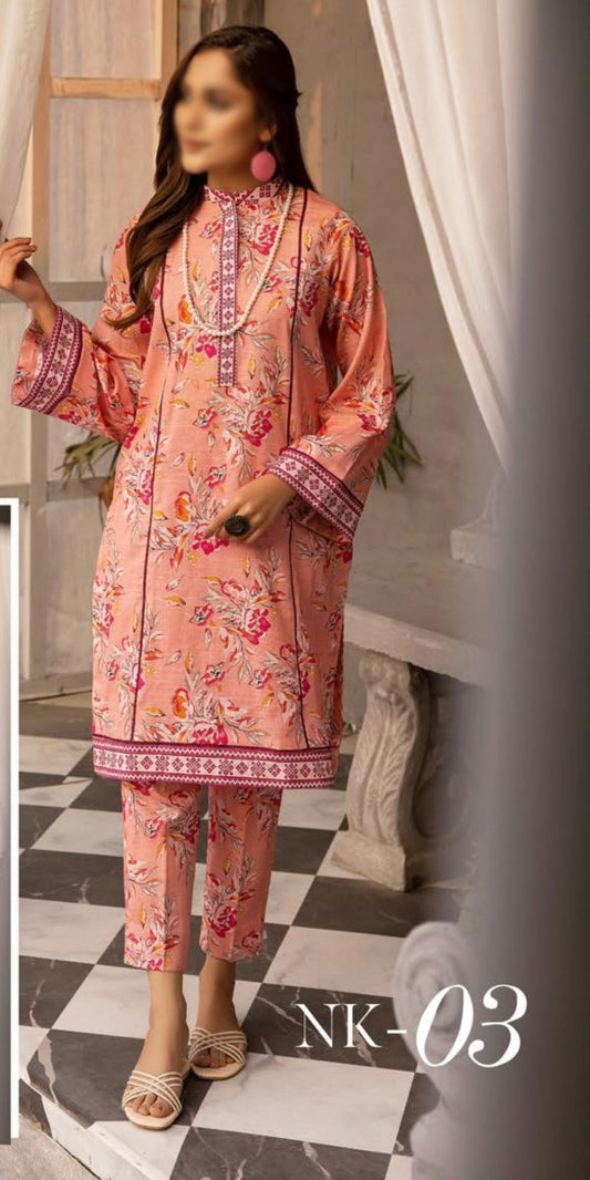 NUR Printed 02 Piece Khaddar Collection NK 03