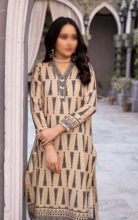 NUR Printed 02 Piece Khaddar Collection NK 08