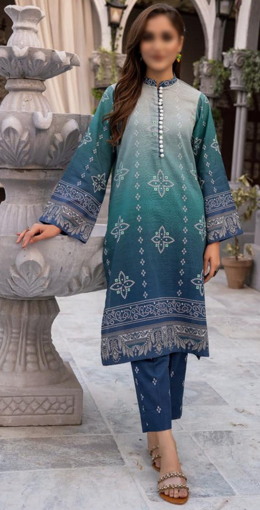 NUR Printed 02 Piece Khaddar Collection NK 09