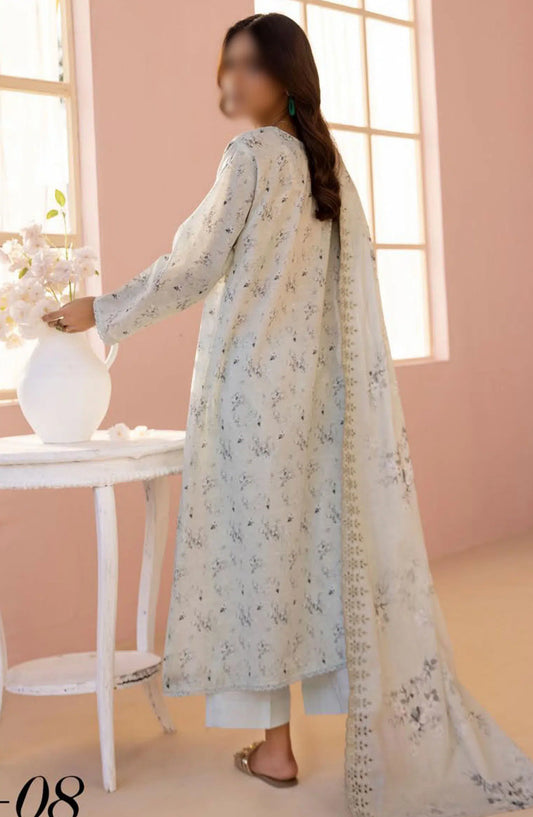 NUR Pastels Printed Embroidered Lawn Collection - NP 08