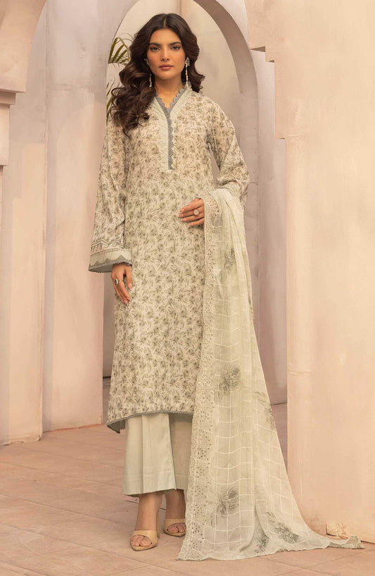 Pastels by Nur Embroidered Lawn Unstitched 3 Piece Suit - NP-32 - NUR25PL - Beige - Summer Collection