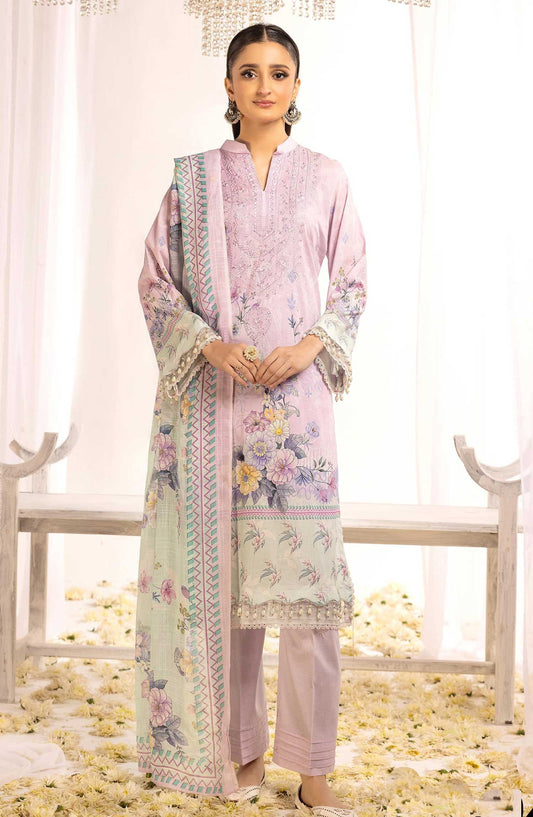 Rawayat by NUR Embroidered Lawn Unstitched 3 Piece - NR 04 - NUR25R - Greyish Purple - Summer Collection