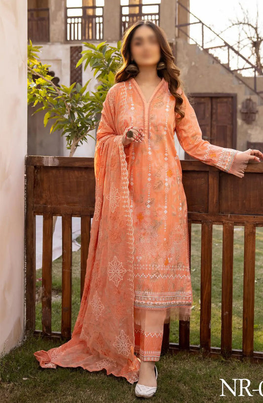 RangRez Printed and Embroidered Lawn Collection - NR-05