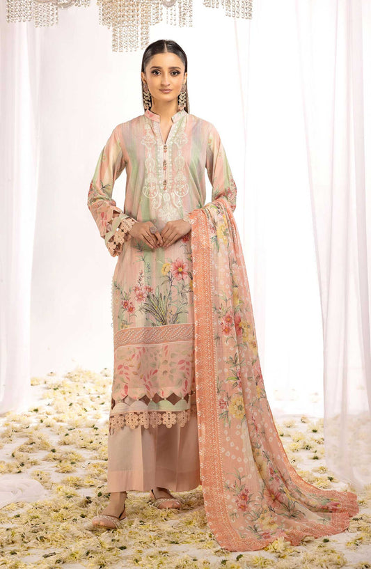 Rawayat by NUR Embroidered Lawn Unstitched 3 Piece - NR 06 - NUR25R - Tea Pink - Summer Collection