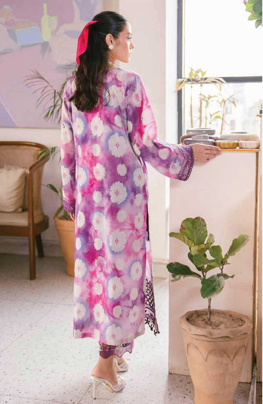 Ballerina by Nureh Embroidered Lawn Unstitched 2 Piece Suit - NU2 - 149 - NU25BC - Greyish Purple - Suumer Collection