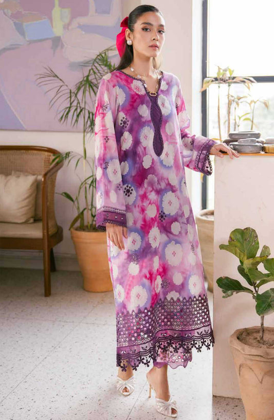 Ballerina by Nureh Embroidered Lawn Unstitched 2 Piece Suit - NU2 - 149 - NU25BC - Greyish Purple - Suumer Collection