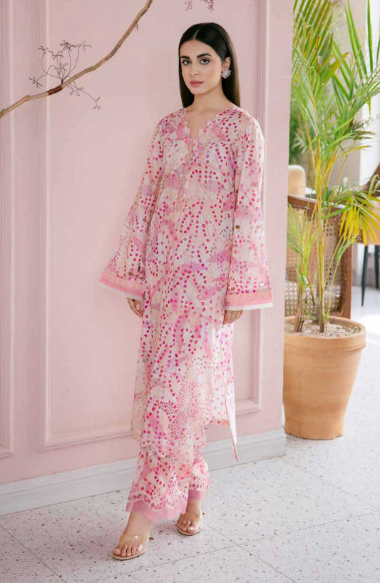 Ballerina by Nureh Embroidered Lawn Unstitched 2 Piece Suit - NU2 - 151 - NU25BC - Light Pink - Suumer Collection
