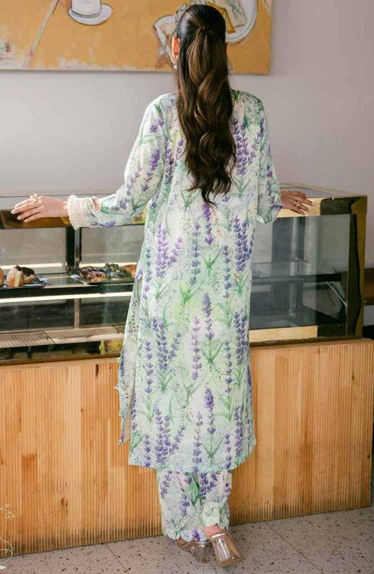 Ballerina by Nureh Embroidered Lawn Unstitched 2 Piece Suit - NU2 - 155 - NU25BC - Pista Green - Suumer Collection