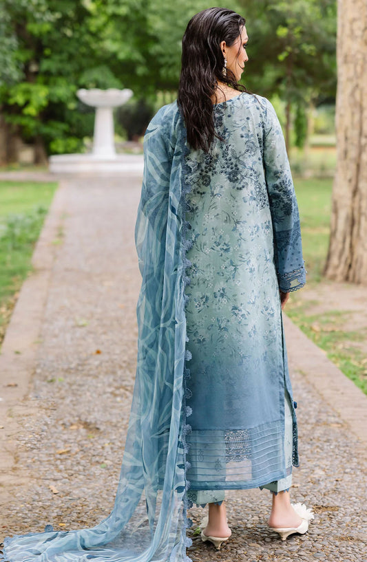 Nureh Chikankari Lawn Unstitched 3 Piece Suit - DD-10 - NU25DDCL - Green - Summer Collection