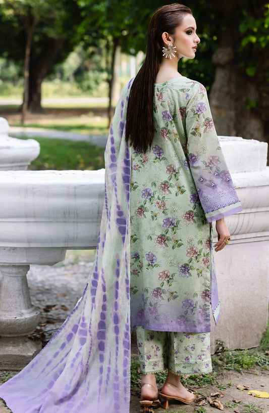 Nureh Chikankari Lawn Unstitched 3 Piece Suit - DD-08 - NU25DDCL - Green - Summer Collection