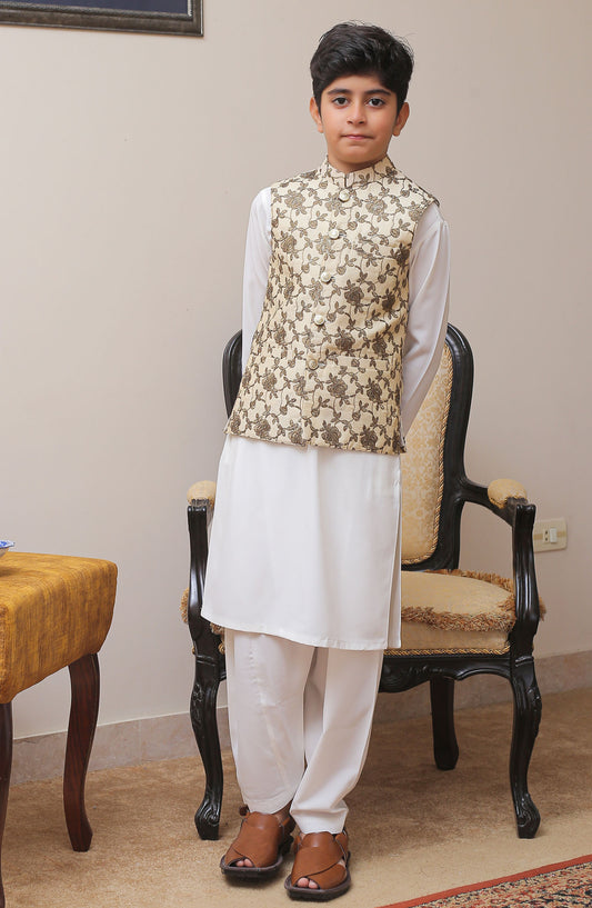 Real Image Kids Stitched Silk Waist Coat RL25KWC OKW-012 Smart Fit