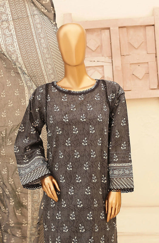Oswah Women Printed Lawn Stitched Collection Vol 05 - OS 2423 K  Black